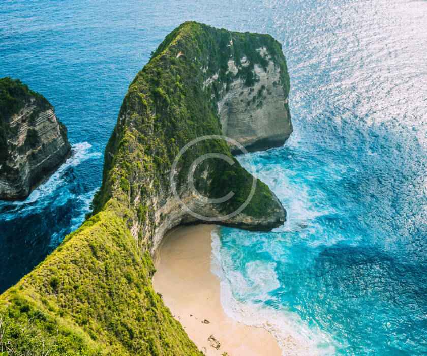 A view of the ocean from above.