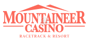 A red and black logo for mountain casino.