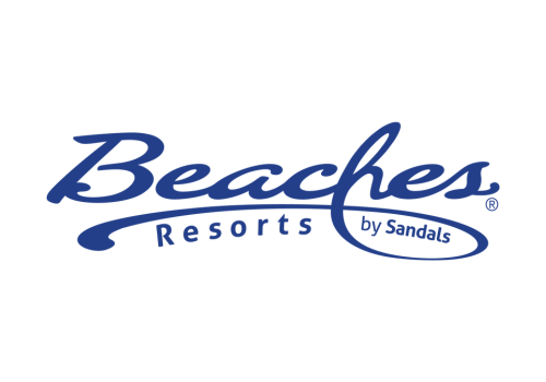 A logo of beaches resorts by sandals